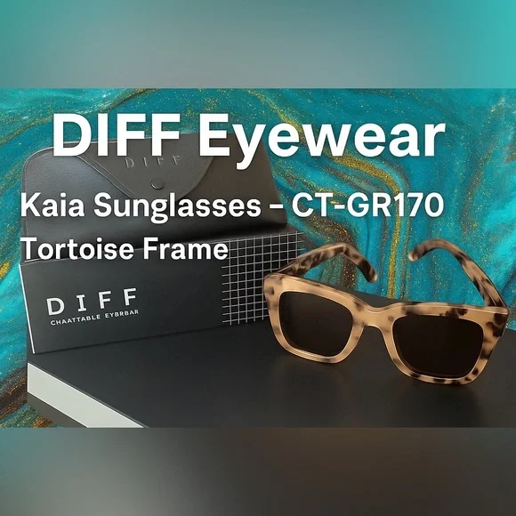 DIFF Eyewear Kaia Sunglasses – CT-GR170 Tortoise Frame Capri Rectangle Sunglasses in Espresso Tortoise Brown | Diff  main image 3